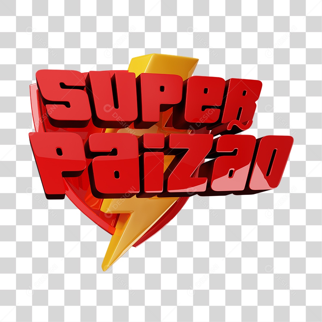 Super Paizão Vermelho Selo 3D Para Composição PNG Transparente