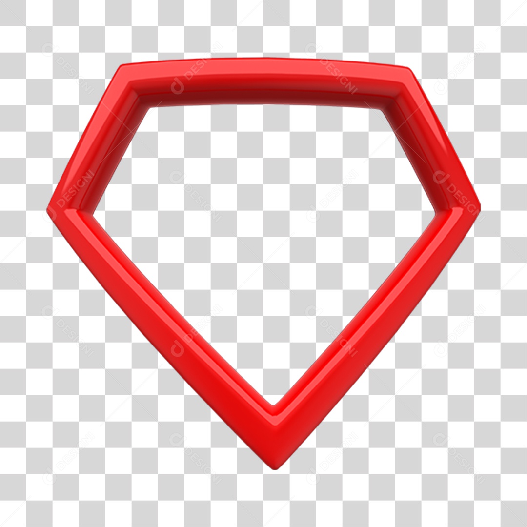 Elemento 3D Brasão Vermelho Dia Dos Pais Para Composição PNG Transparente