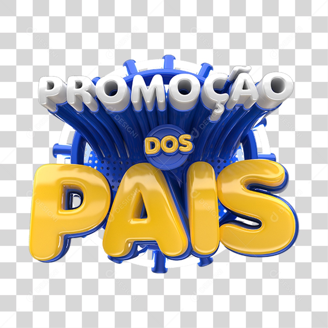 Selo 3D Promoção Dos Pais Azul Para Composição PNG Transparente