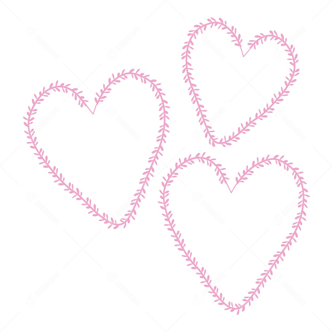 Design De Corações Rosa Do Amor Decoração De Luxo Desenhos Vetor EPS