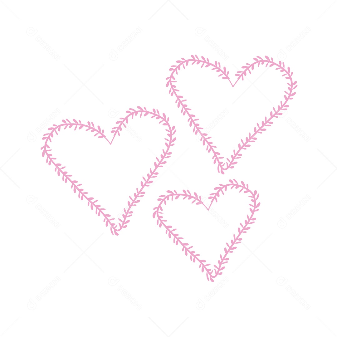 Design De Corações Rosa Do Amor Decoração De Luxo Desenhos Vetor EPS