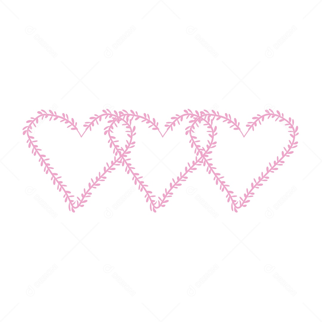 Design De Corações Rosa Do Amor Decoração De Luxo Desenho Vetor EPS