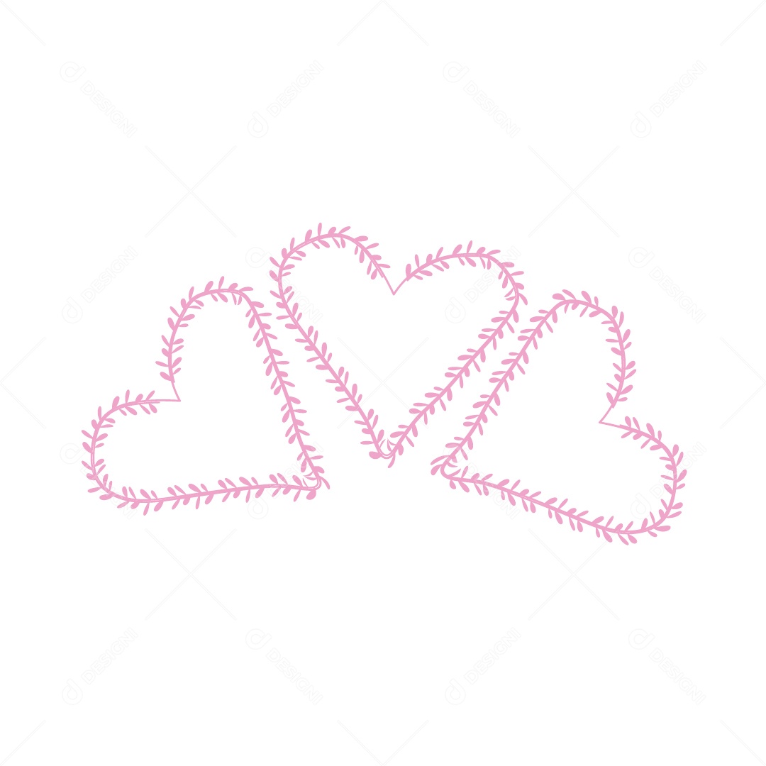 Design De Corações Rosa Do Amor Decoração De Luxo Desenho Vetor EPS