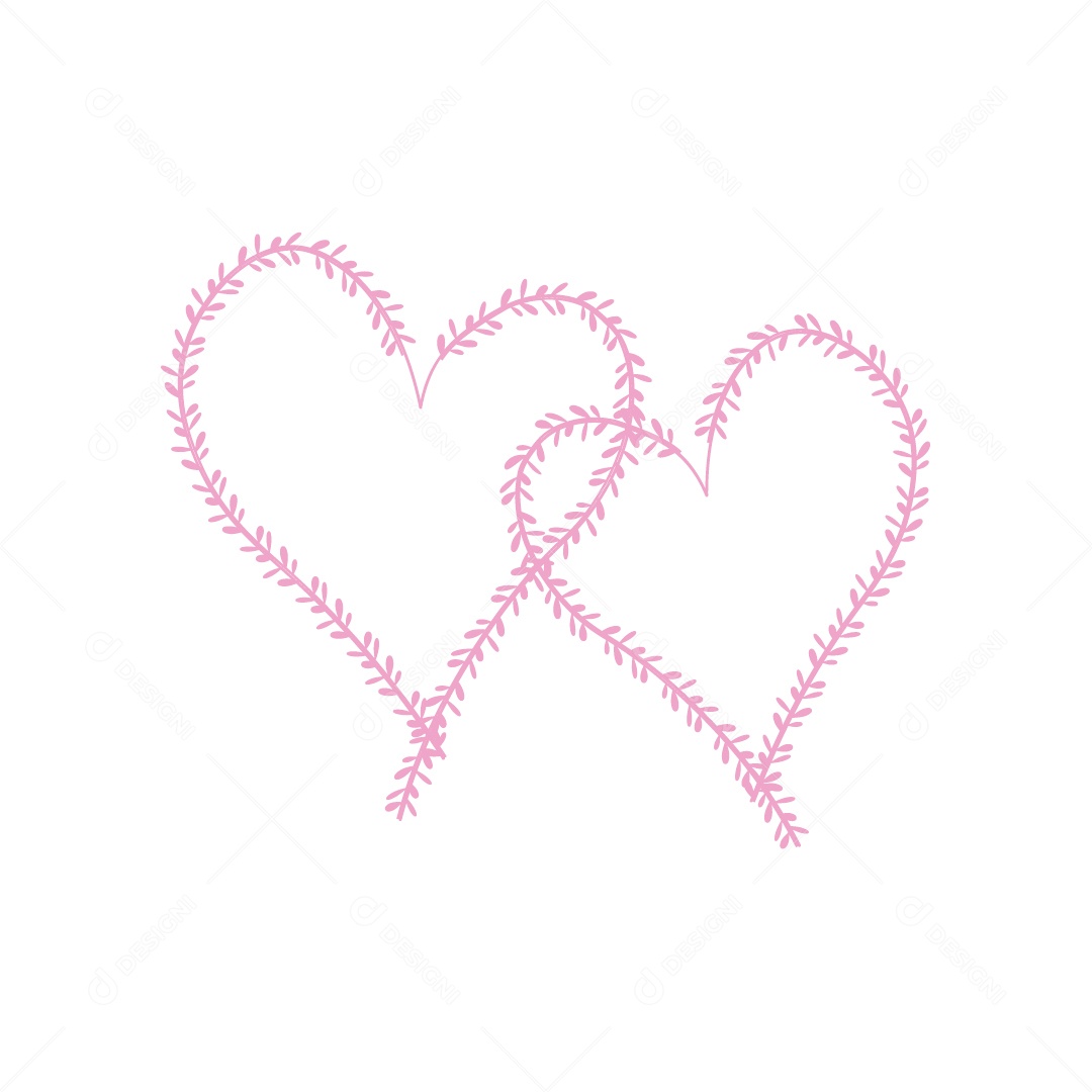 Design De Corações Rosa Do Amor Decoração De Luxo Desenho Vetor EPS