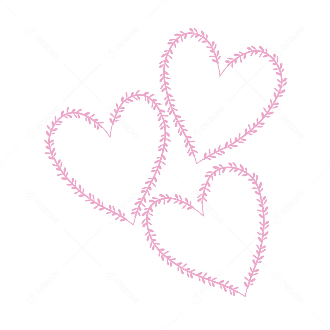 Design De Corações Rosa Do Amor Decoração De Luxo Desenho Vetor EPS