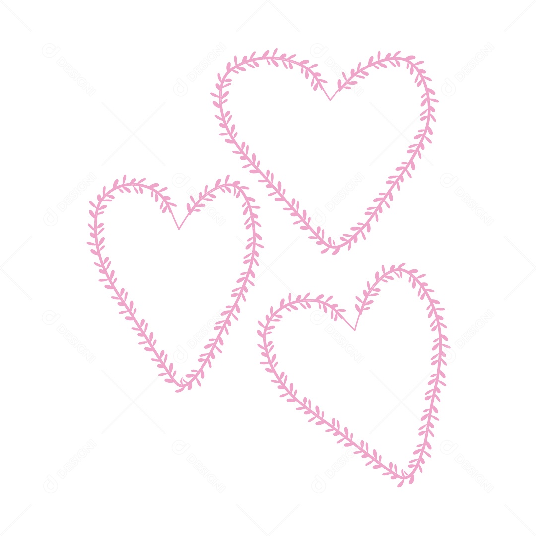 Design De Corações Rosa Do Amor Decoração De Luxo Desenho Vetor EPS