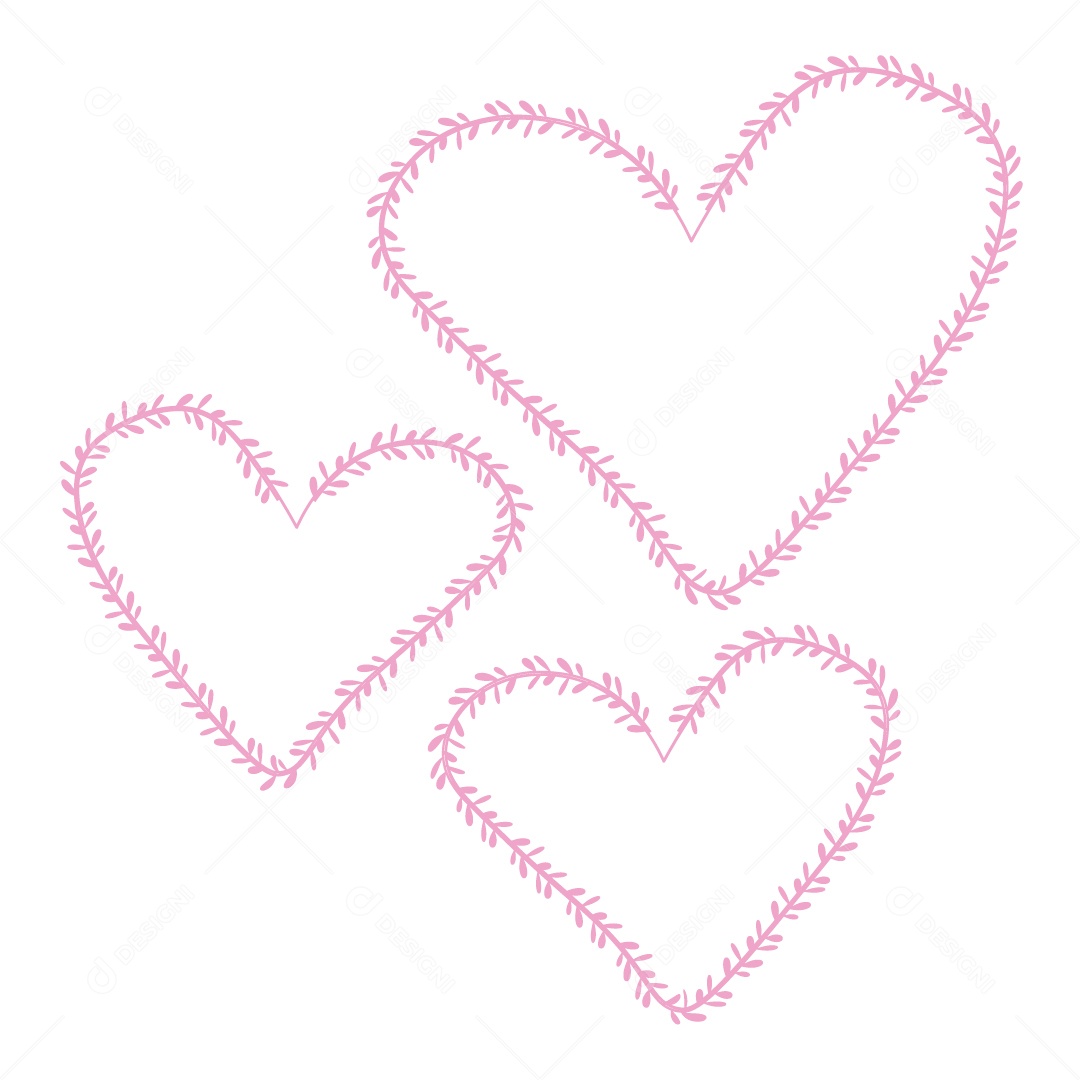 Design De Corações Rosa Do Amor Decoração De Luxo Desenho Vetor EPS
