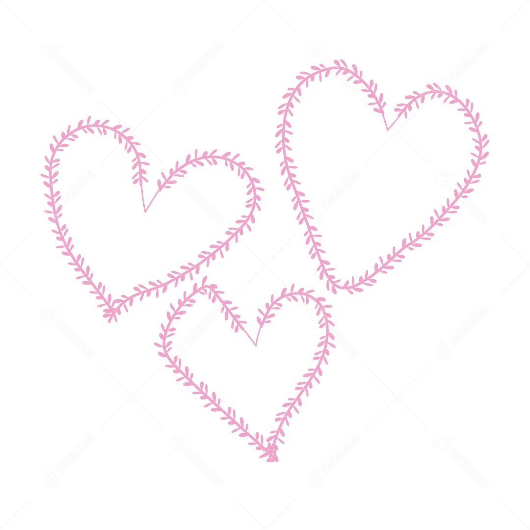 Design De Corações Rosa Do Amor Decoração De Luxo Desenho Vetor EPS