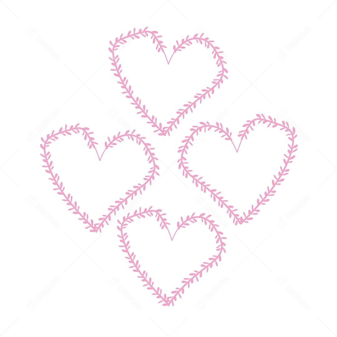 Design De Corações Rosa Do Amor Decoração De Luxo Desenho Vetor EPS