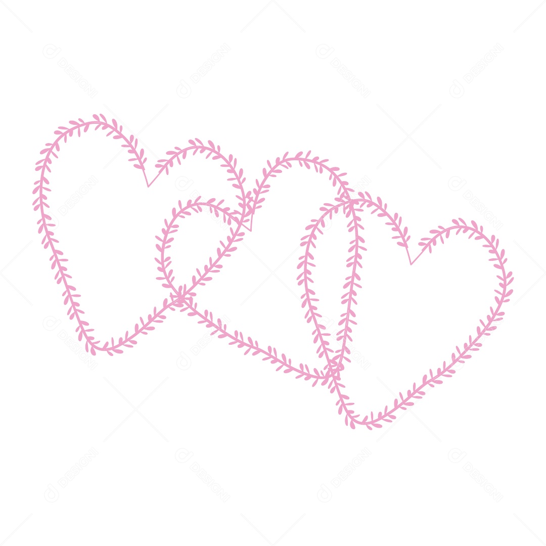 Design De Corações Rosa Do Amor Decoração De Luxo Desenho Vetor EPS