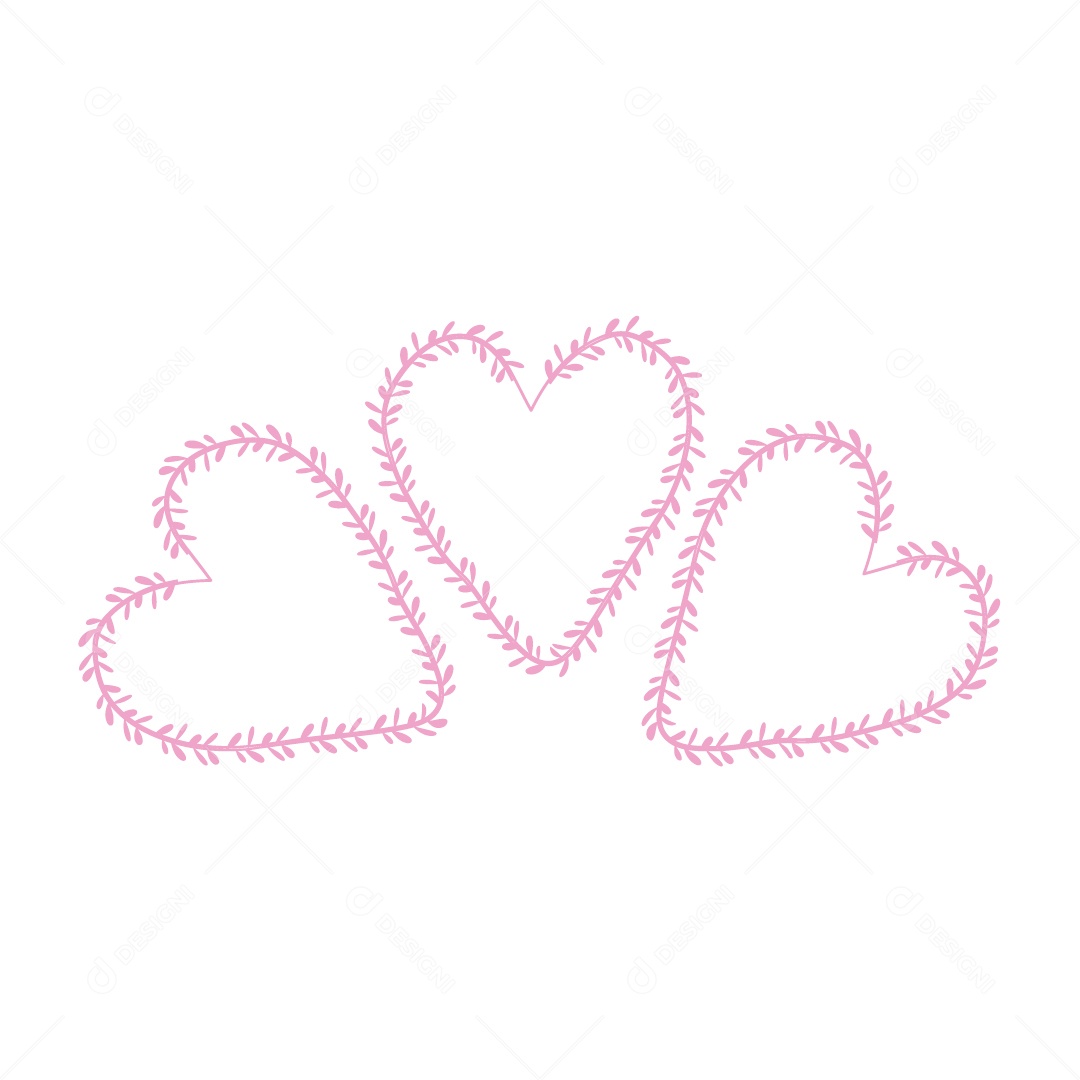 Design De Corações Rosa Do Amor Decoração De Luxo Desenho Vetor EPS