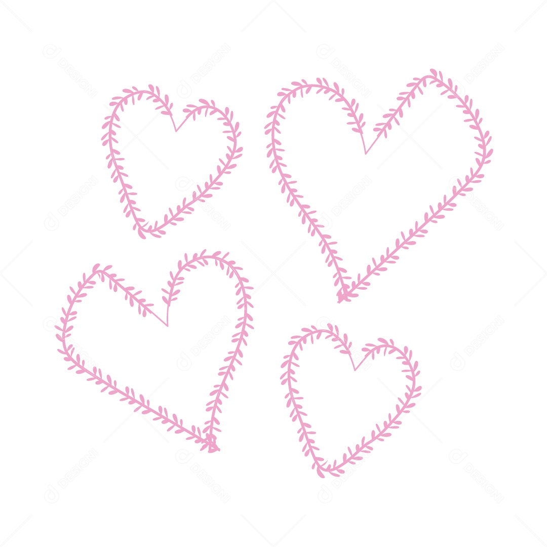 Design De Corações Rosa Do Amor Decoração De Luxo Desenho Vetor EPS