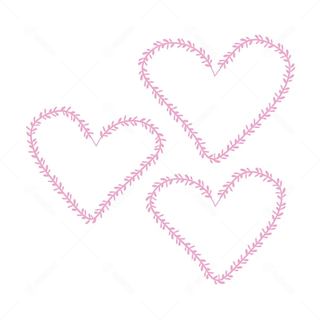 Design De Corações Rosa Do Amor Decoração De Luxo Desenho Vetor EPS