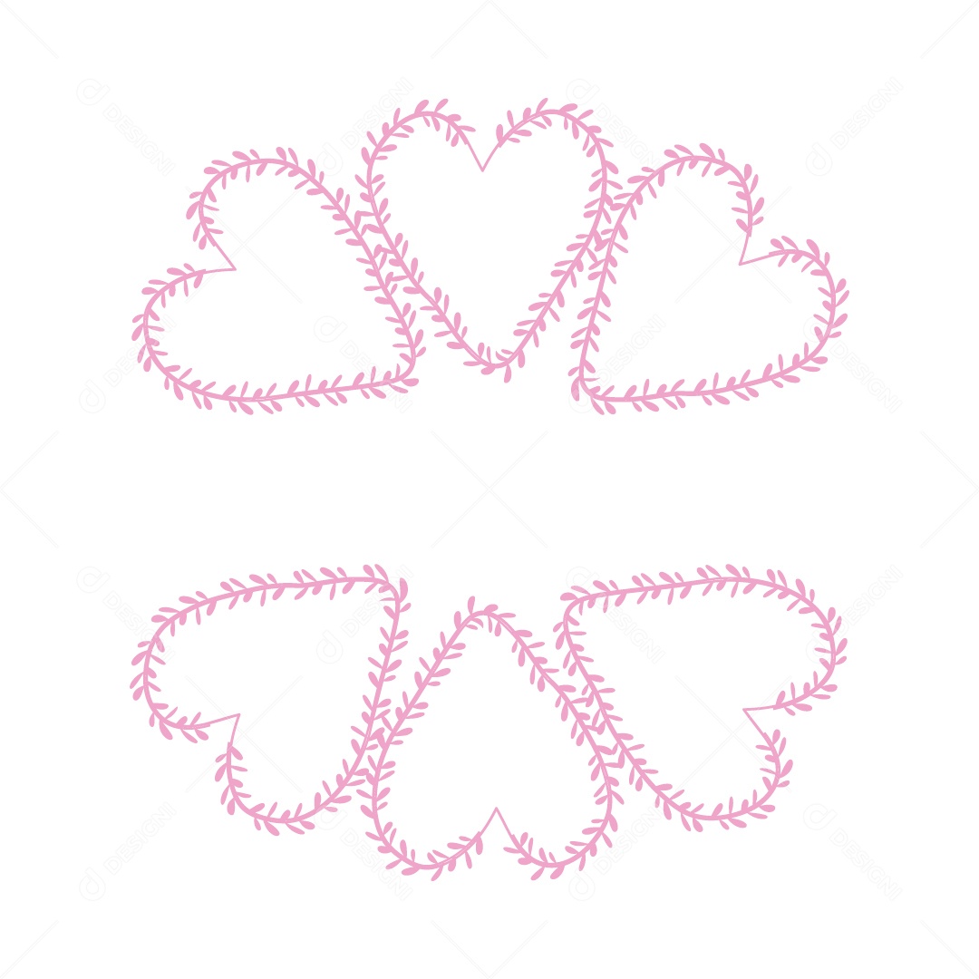 Design De Corações Rosa Do Amor Decoração De Luxo Desenho Vetor EPS