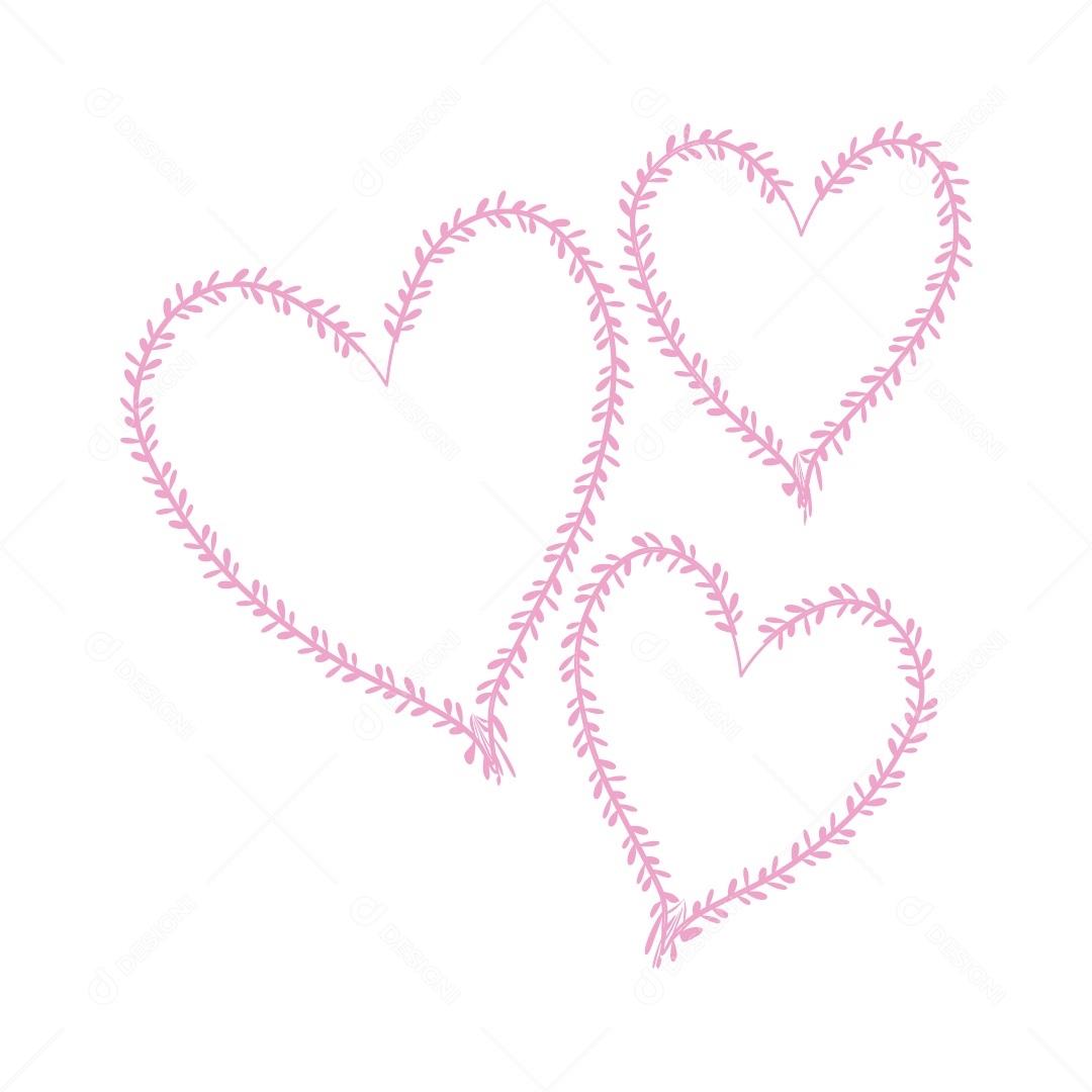 Design De Corações Rosa Do Amor Decoração De Luxo Desenho Vetor EPS