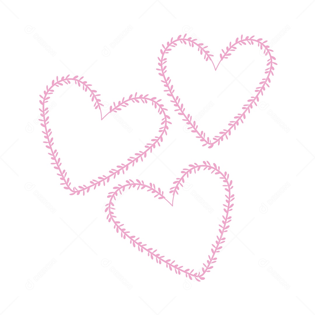 Design De Corações Rosa Do Amor Decoração De Luxo Desenhos Vetor EPS