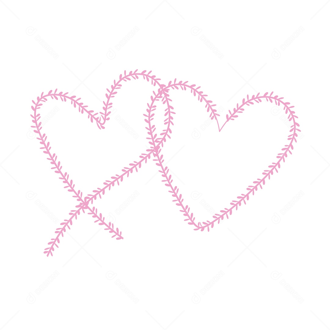 Design De Corações Rosa Do Amor Decoração De Luxo Desenhos Vetor EPS