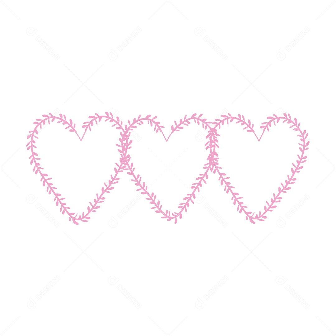 Design De Corações Rosa Do Amor Decoração De Luxo Desenhos Vetor EPS