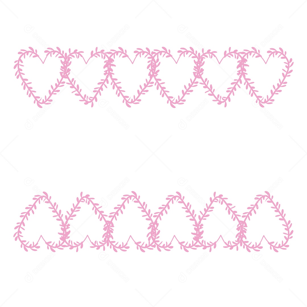 Design De Corações Rosa Do Amor Decoração De Luxo Desenhos Vetor EPS