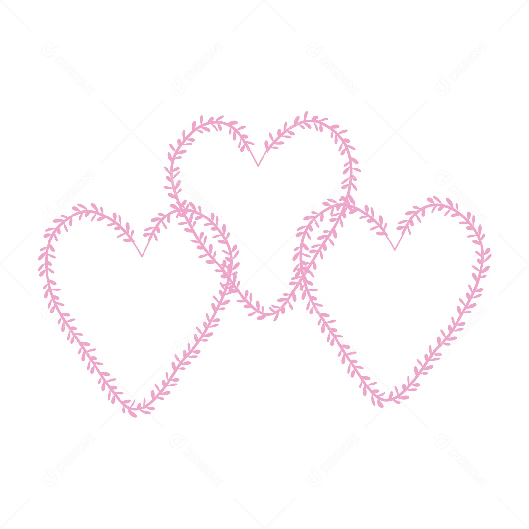 Design De Corações Rosa Do Amor Decoração De Luxo Desenhos Vetor EPS