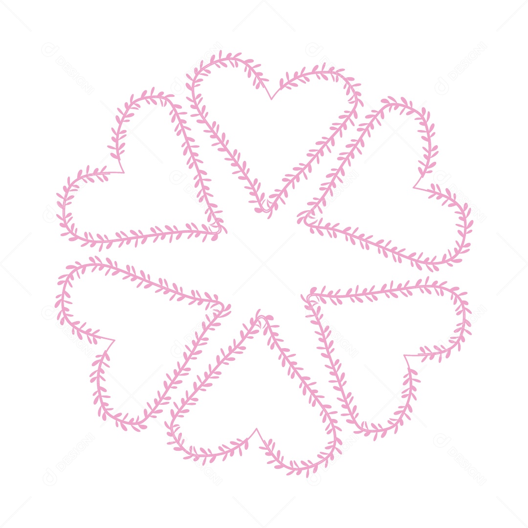 Design De Corações Rosa Do Amor Decoração De Luxo Desenhos Vetor EPS