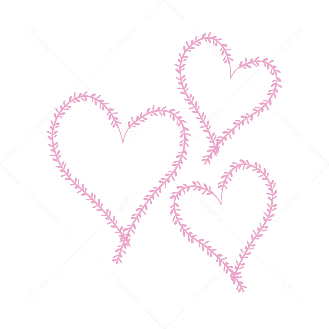 Design De Corações Rosa Do Amor Decoração De Luxo Desenhos Vetor EPS