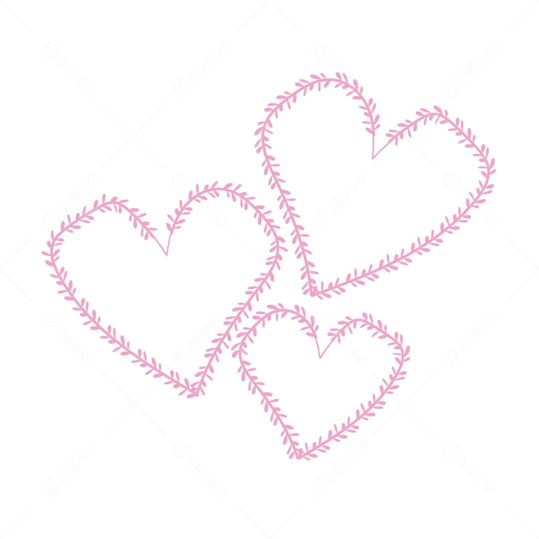 Design De Corações Rosa Do Amor Decoração De Luxo Desenhos Vetor EPS