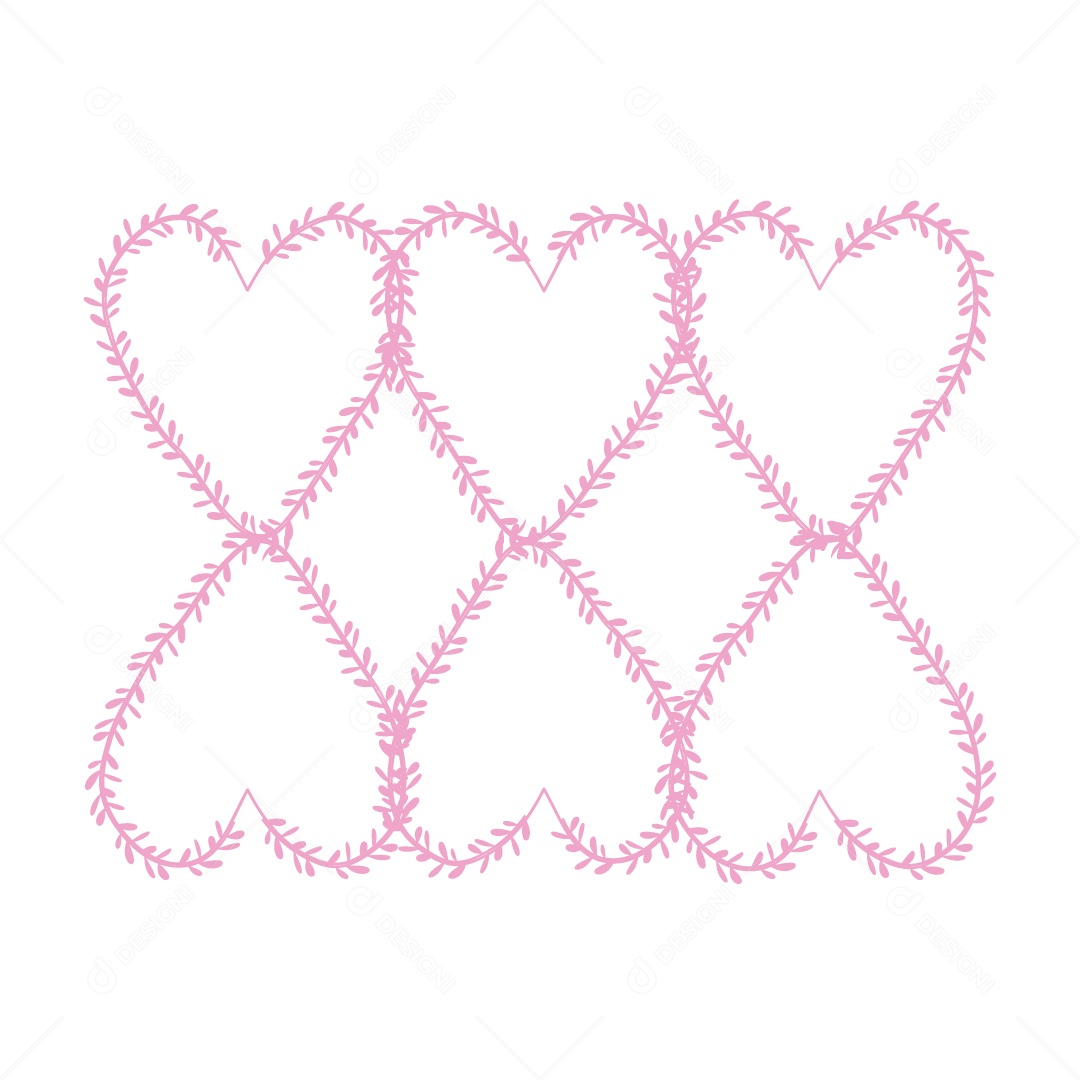 Design De Corações Rosa Do Amor Decoração De Luxo Desenhos Vetor EPS