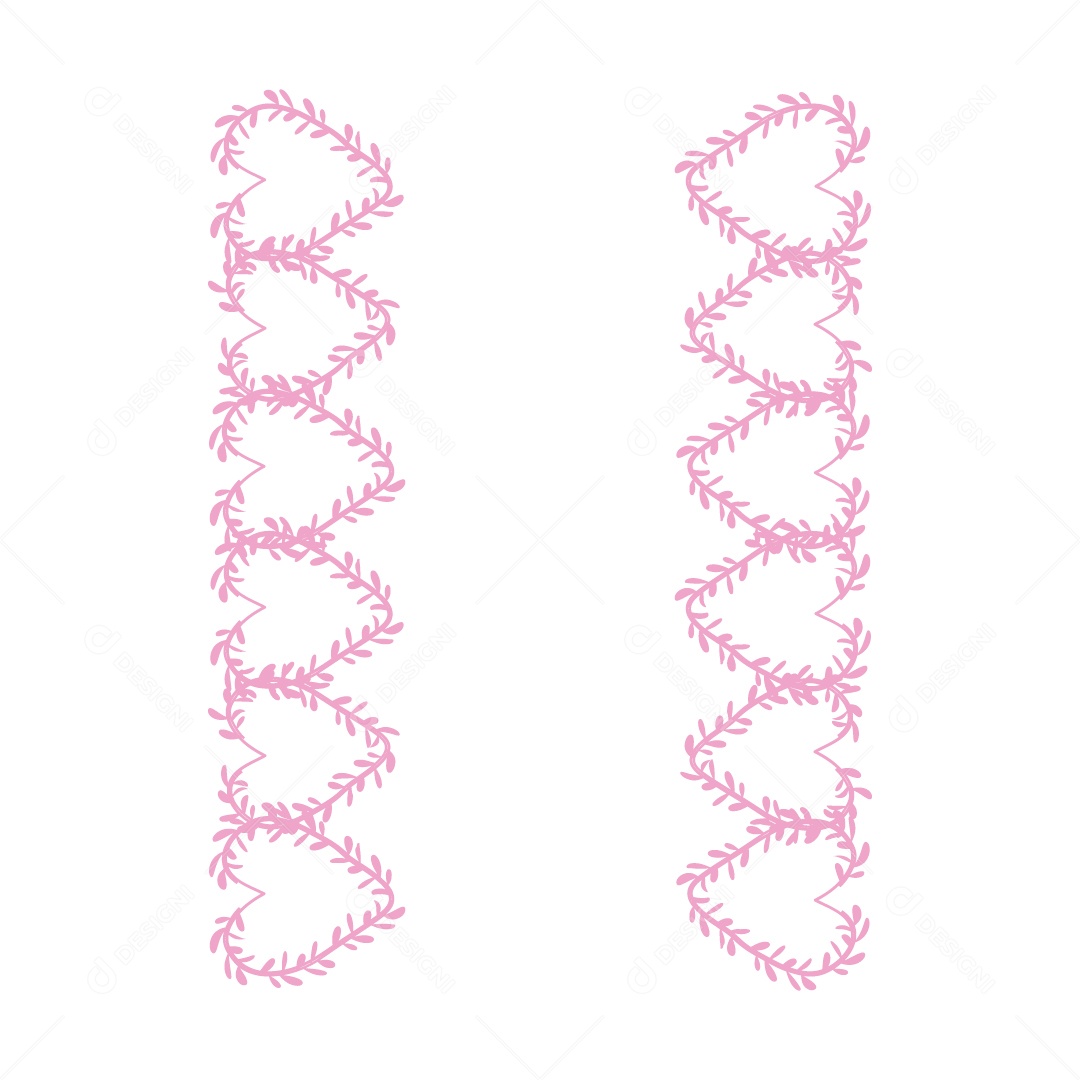 Design De Corações Rosa Do Amor Decoração De Luxo Desenhos Vetor EPS