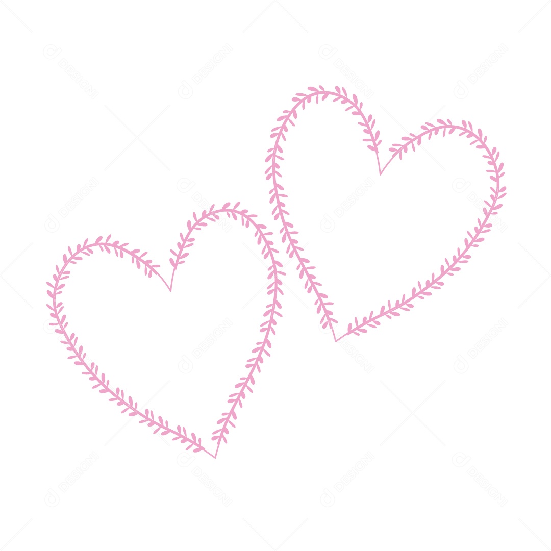 Design De Corações Rosa Do Amor Decoração De Luxo Desenhos Vetor EPS
