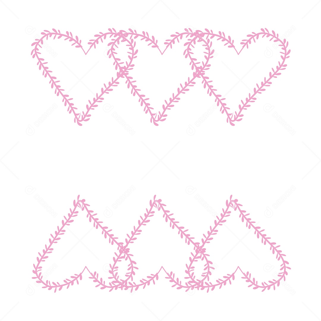 Design De Corações Rosa Do Amor Decoração De Luxo Desenhos Vetor EPS
