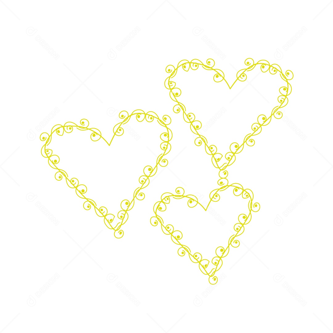 Design De Corações Do Amor Decoração De Luxo Desenhos Vetor EPS