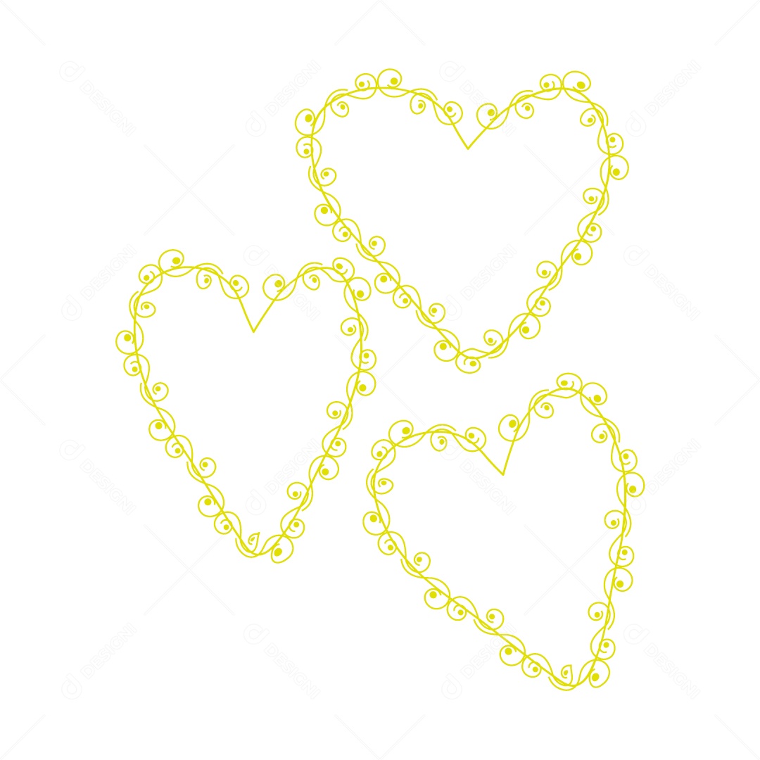 Design De Corações Do Amor Decoração De Luxo Desenhos Vetor EPS