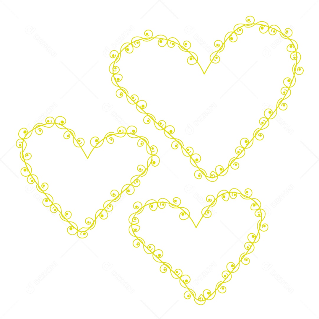 Design De Corações Do Amor Decoração De Luxo Desenhos Vetor EPS