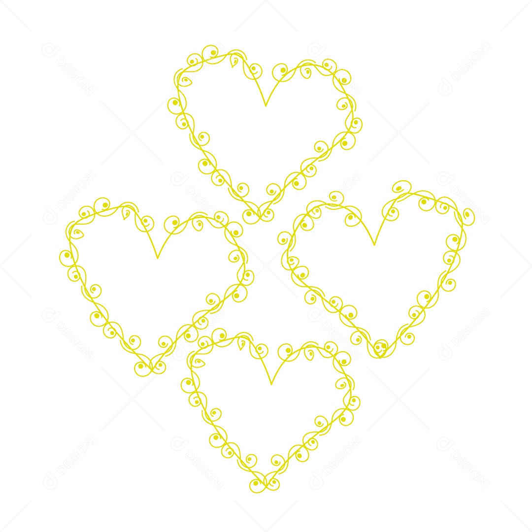 Design De Corações Do Amor Decoração De Luxo Desenho Vetor EPS