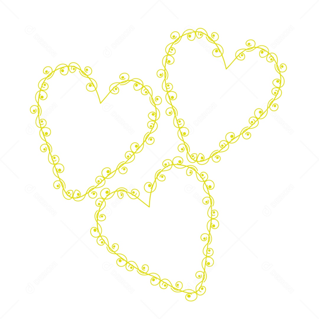 Design De Corações Do Amor Decoração De Luxo Desenho Vetor EPS