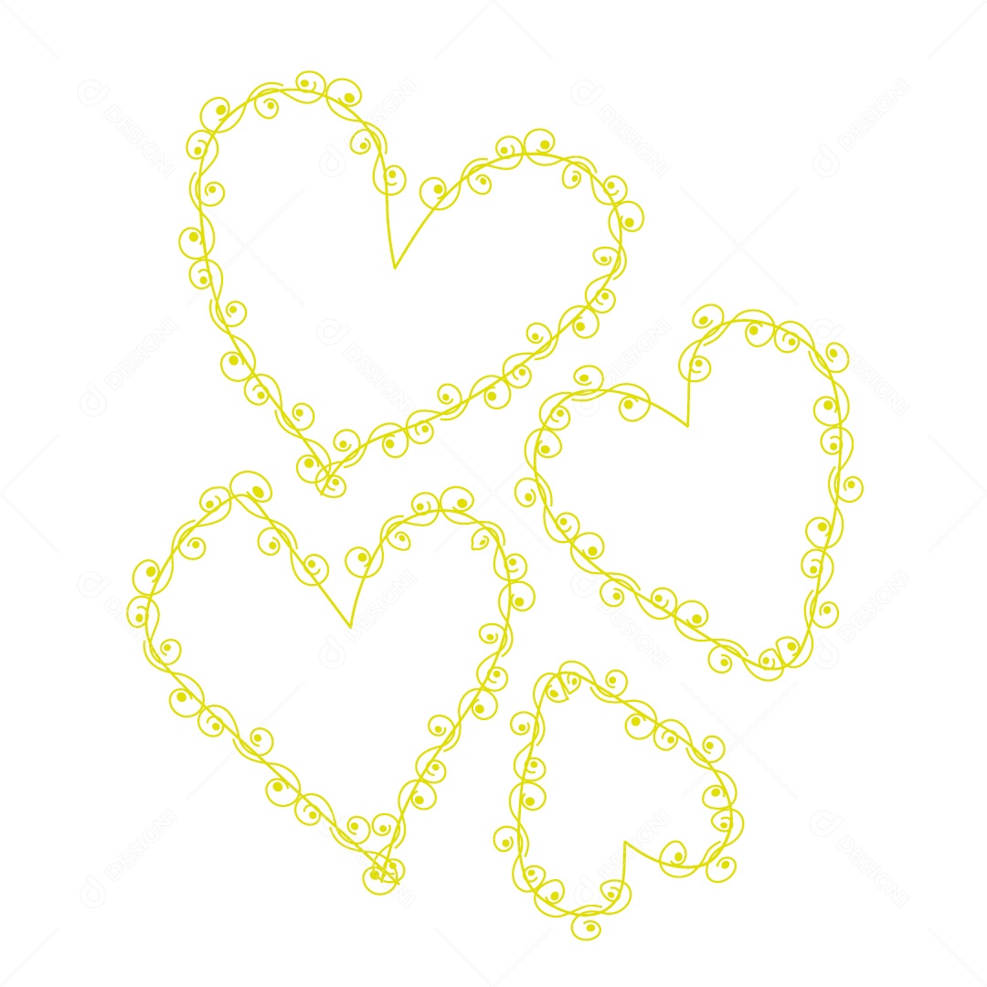 Design De Corações Do Amor Decoração De Luxo Desenho Vetor EPS