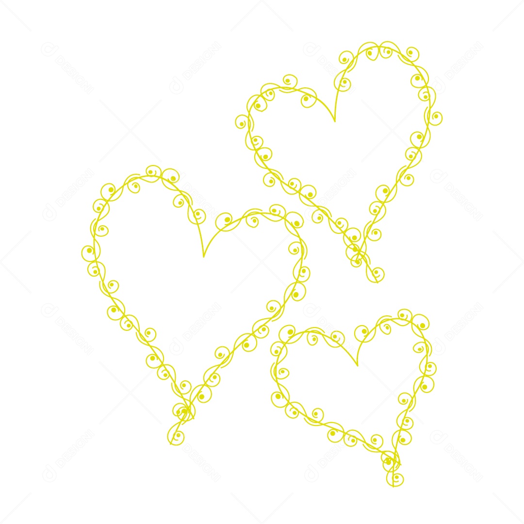 Design De Corações Do Amor Decoração De Luxo Desenho Vetor EPS