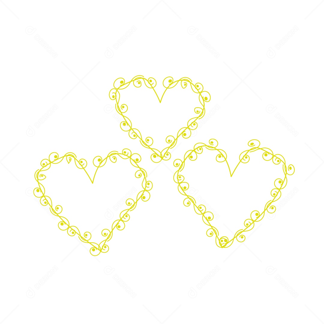 Design De Corações Do Amor Decoração De Luxo Desenho Vetor EPS