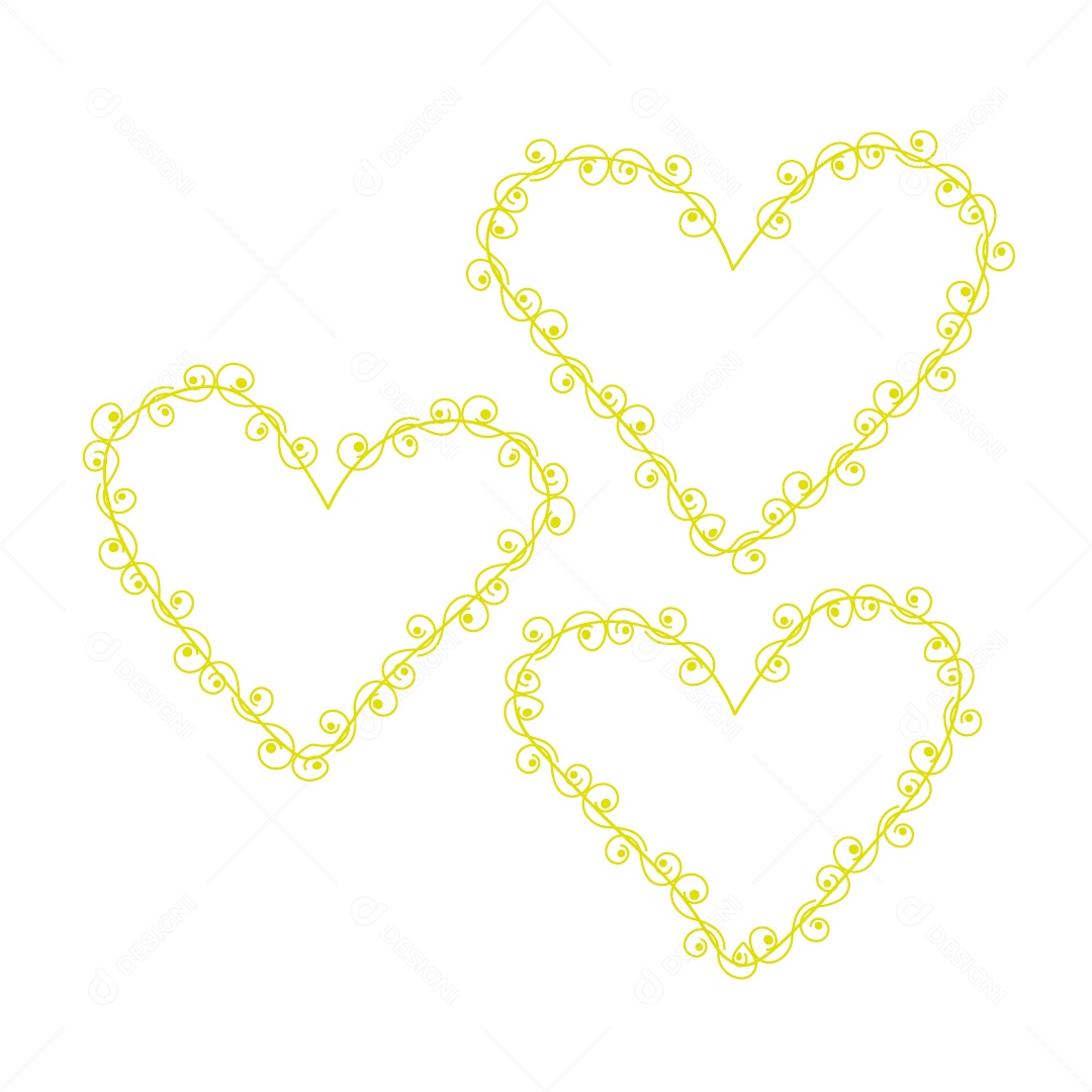 Design De Corações Do Amor Decoração De Luxo Desenho Vetor EPS