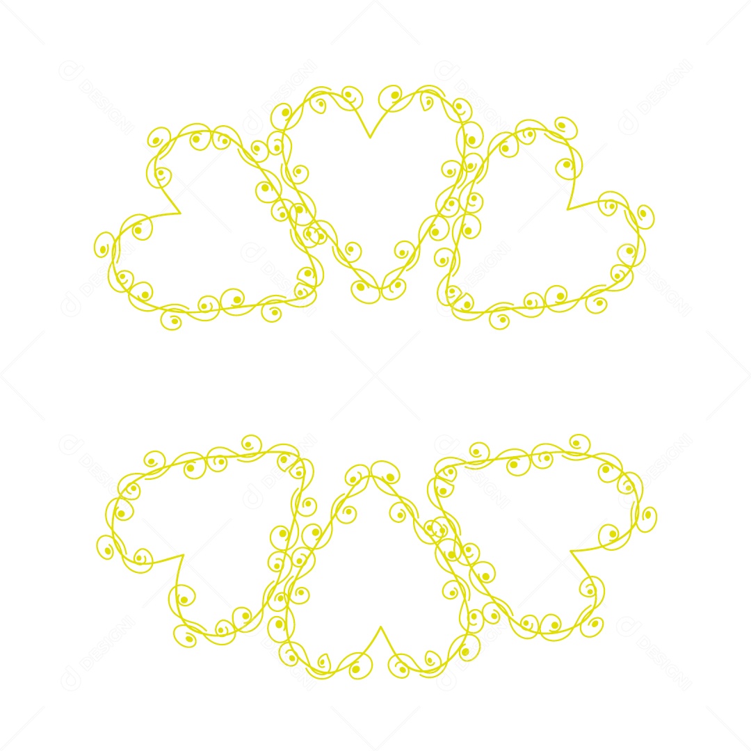 Design De Corações Do Amor Decoração De Luxo Desenho Vetor EPS