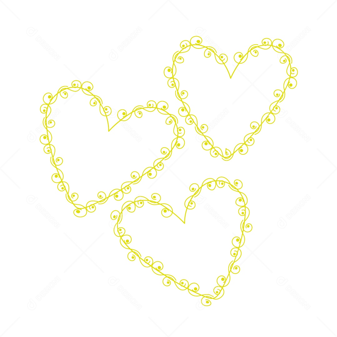 Design De Corações Do Amor Decoração De Luxo Desenho Vetor EPS