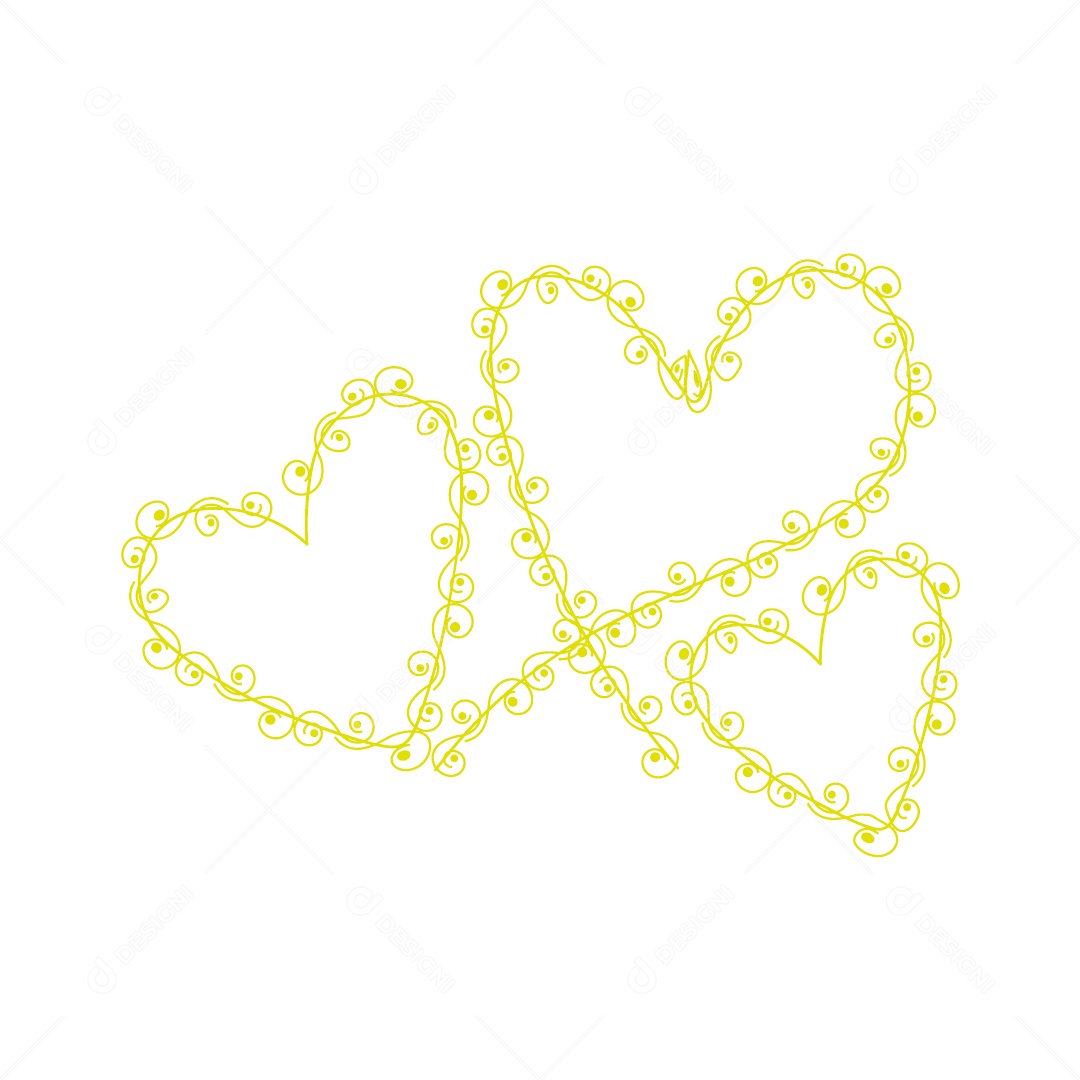 Design De Coração Do Amor Decoração De Luxo Desenho Vetor EPS