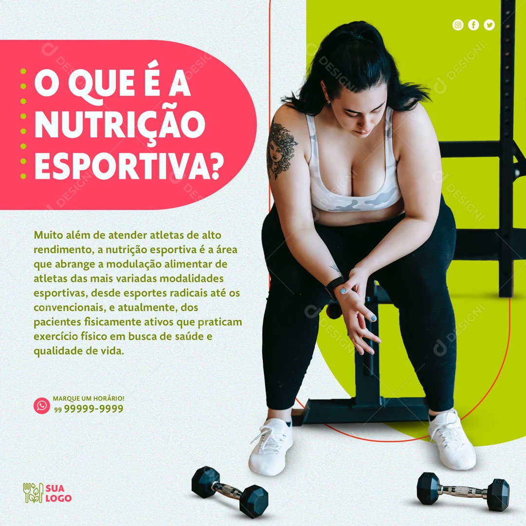 Oque é Nutrição Esportiva Social Media PSD Editável