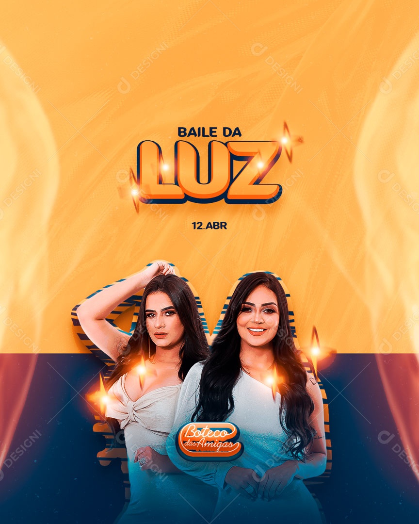 Social Media Flyer Feed Baile Da Luz PSD Editável