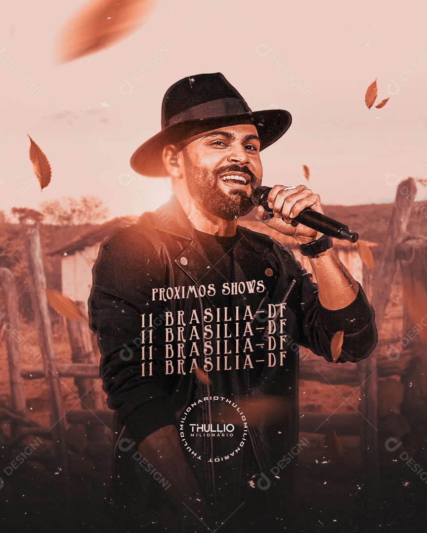 Flyer Thullio Milionário Próximos Shows Social Media PSD Editável