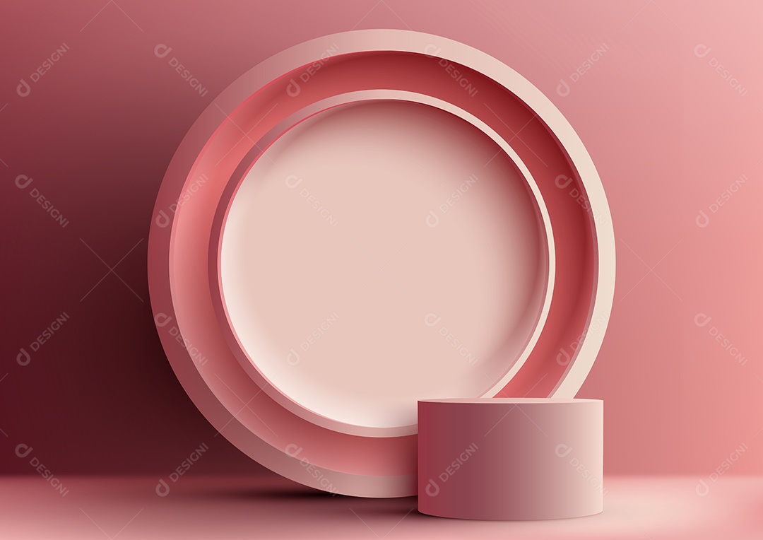 Cenário Rosa Realista 3D Ilustração Vetor EPS