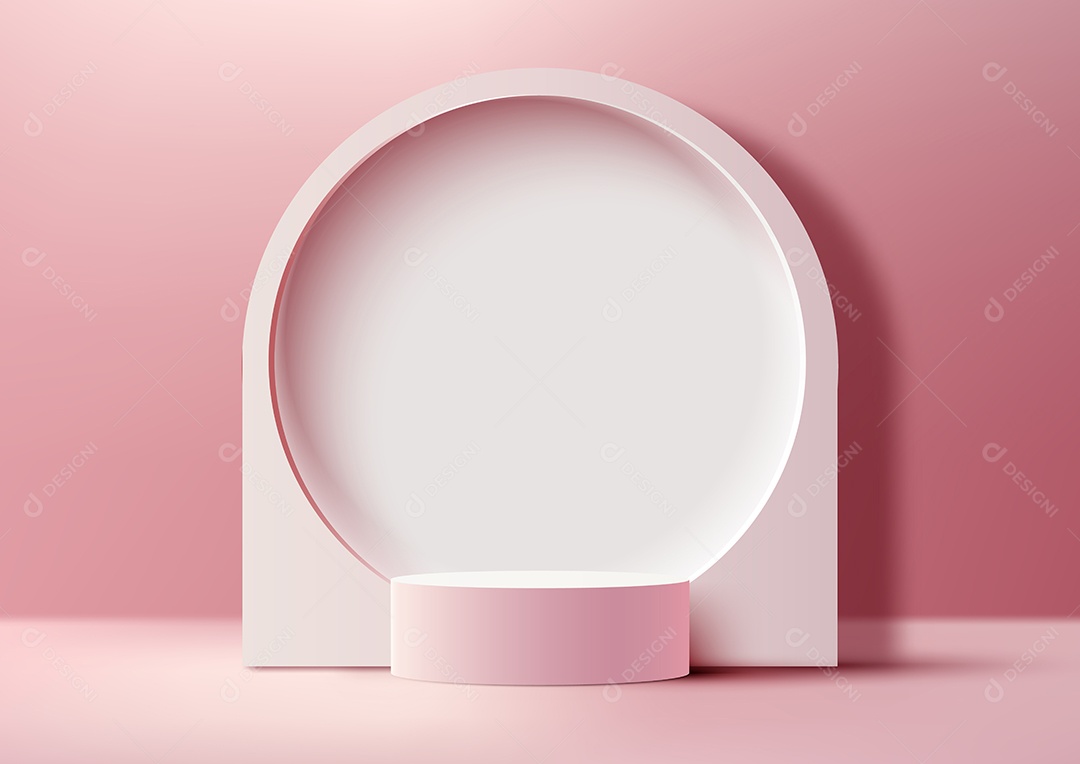 Cenário Rosa Realista 3D Ilustração Vetor EPS