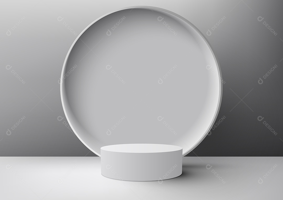 Cenário Branco Realista 3D Ilustração Vetor EPS