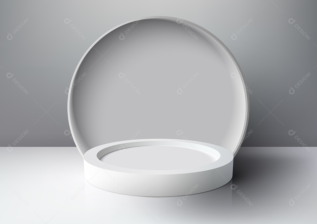 Cenário Branco Realista 3D Ilustração Vetor EPS